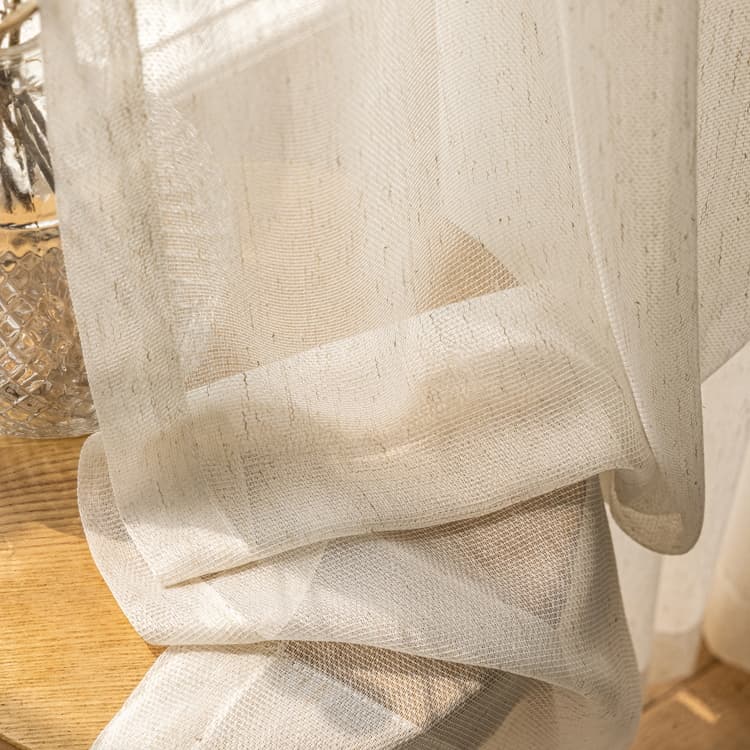 MS-12 Cream Linen Sheer Curtains