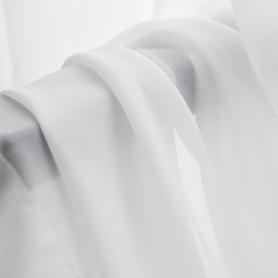 MS-05 Chiffon Flowy White Sheer Curtains