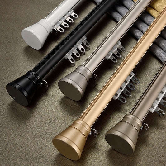 Extra-Long Heavy-Duty Curtain Rod for Large Windows & Sliding Doors – Adjustable Aluminum Alloy Rod with Silent Glide