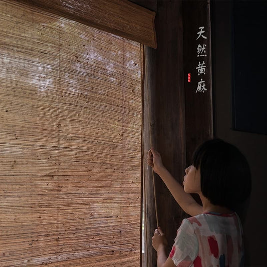 MR-02 Natural Jute Bamboo Roman Shades