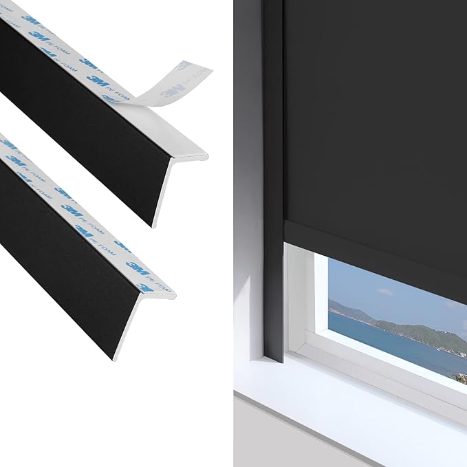 L-Shaped Light Blocking Strip for Roller Shades – Gap Filler for Better Light Control