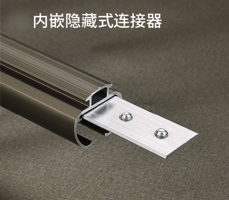 Extra-Long Heavy-Duty Curtain Rod for Large Windows & Sliding Doors – Adjustable Aluminum Alloy Rod with Silent Glide
