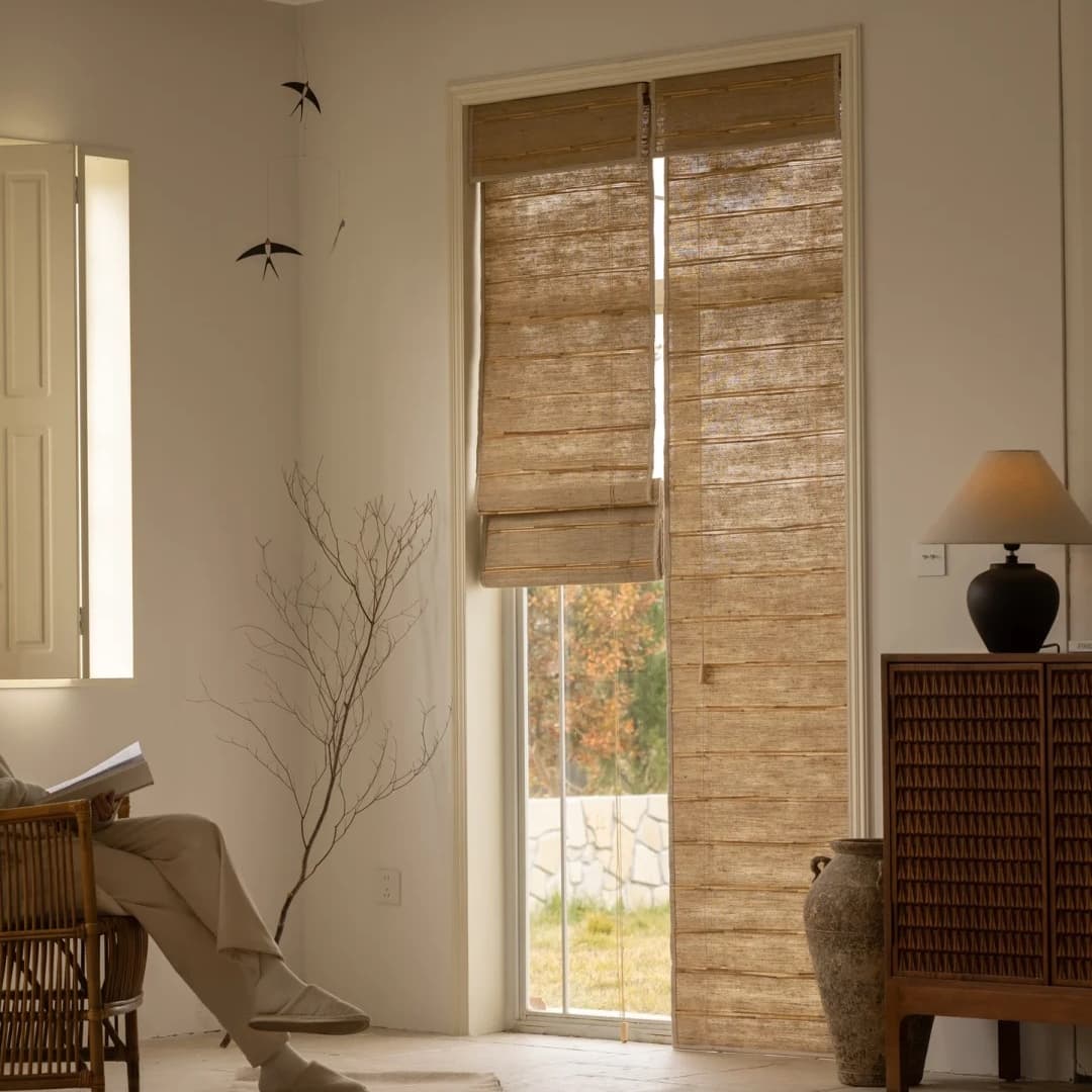 MR-01 Natural Bengal Hemp & Reed Bamboo Roman Shades