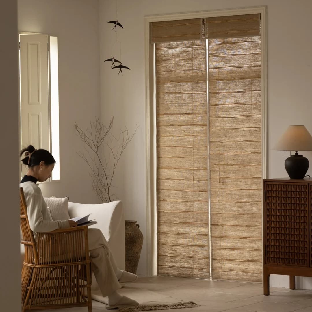 MR-01 Natural Bengal Hemp & Reed Bamboo Roman Shades