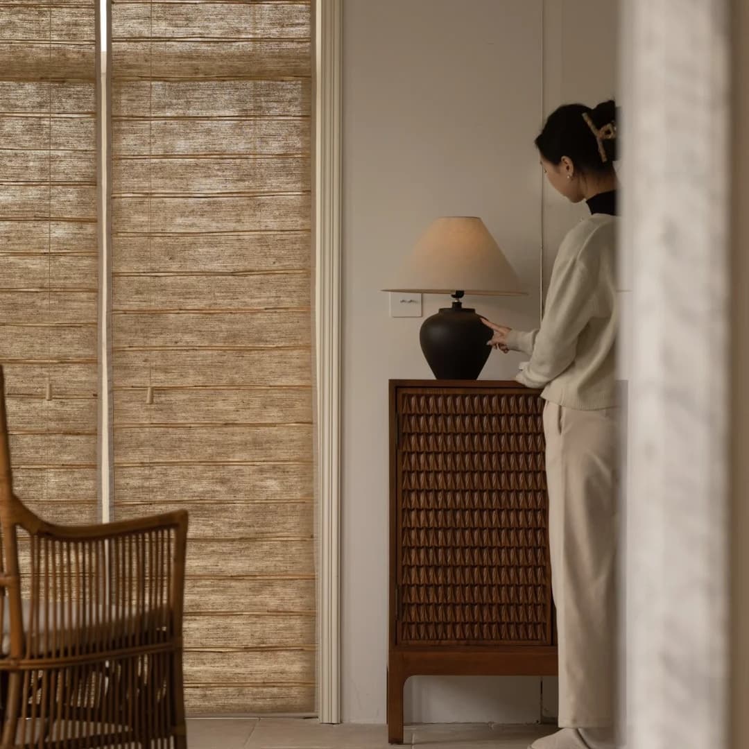 MR-01 Natural Bengal Hemp & Reed Bamboo Roman Shades