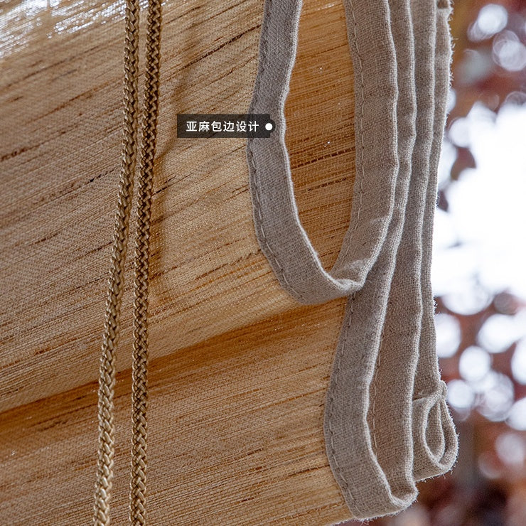 MR-03 Natural Ramie Bamboo Roman Shades