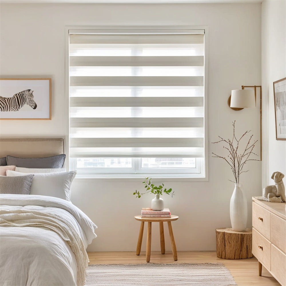 Light Filtering Waterproof Zebra Shades with Cassette