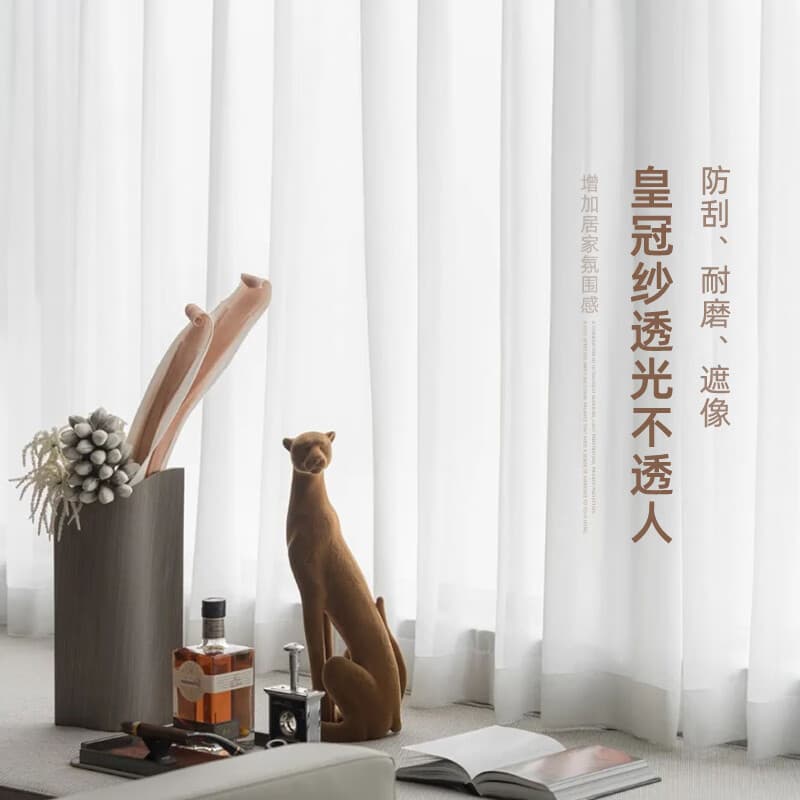 Light Filtering Non-See-Through Sun Protection Abrasion-Resistant Multi-Functional Sheer Curtain