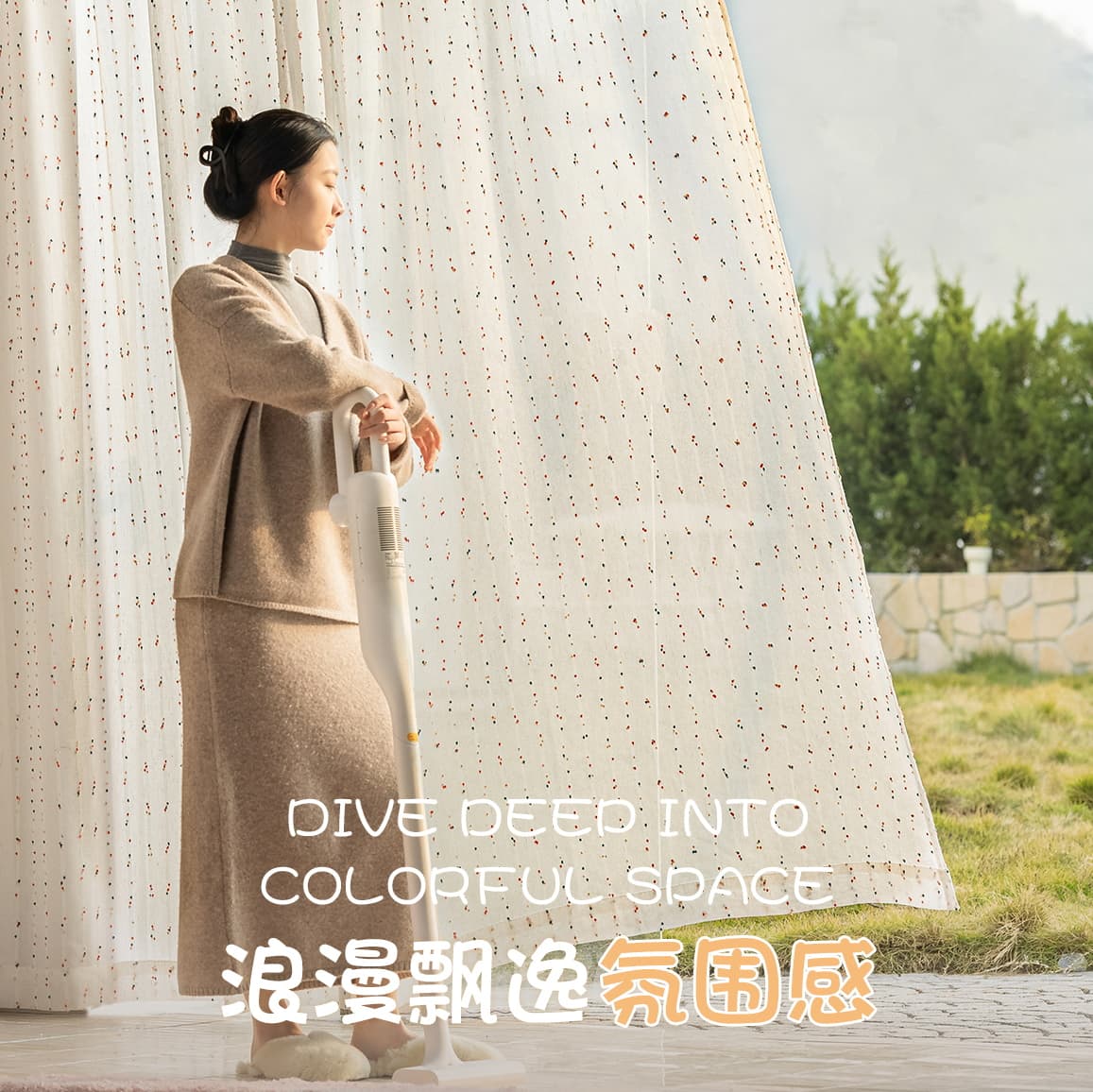 Rainbow Candy Dots Linen Sheer Curtains Dopamine Aesthetic Playful & Whimsical