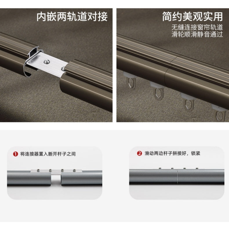 Extra-Long Heavy-Duty Curtain Rod for Large Windows & Sliding Doors – Adjustable Aluminum Alloy Rod with Silent Glide