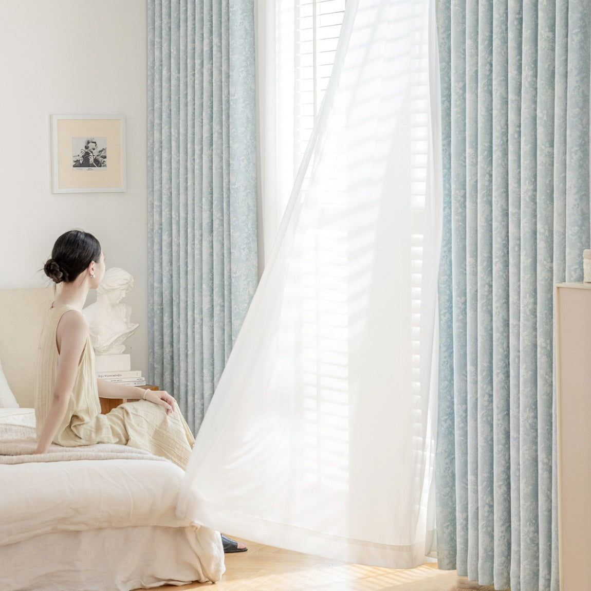 Chenille Jacquard Blackout Curtains - Romantic Vintage Aesthetic with Soothing Floral Texture