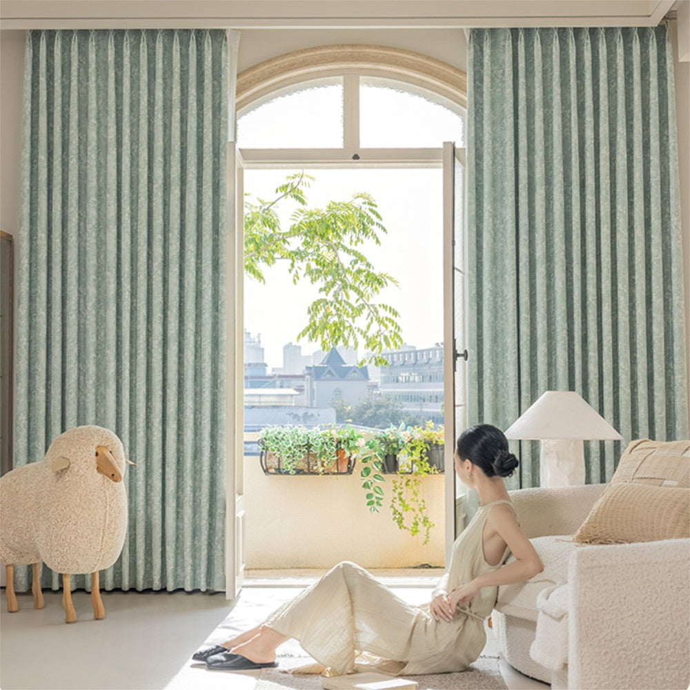 Chenille Jacquard Blackout Curtains - Romantic Vintage Aesthetic with Soothing Floral Texture