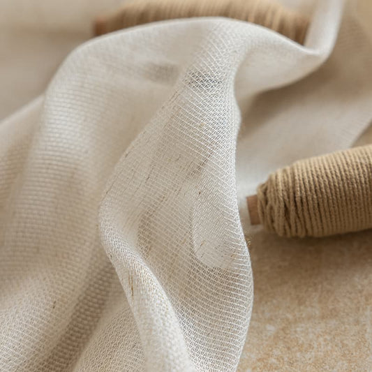 MS-12 Cream Linen Sheer Curtains