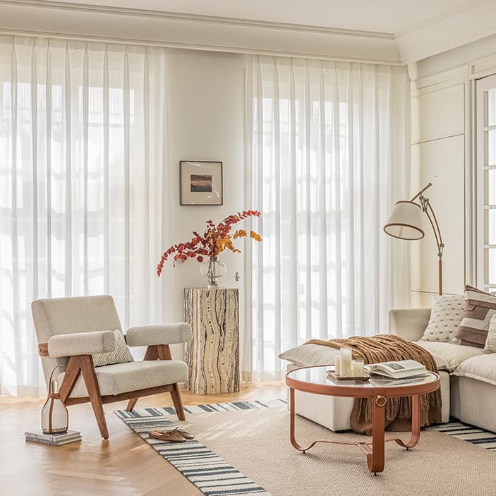Light Filtering Non-See-Through Sun Protection & Anti-Heat Twill Jacquard Sheer Curtains