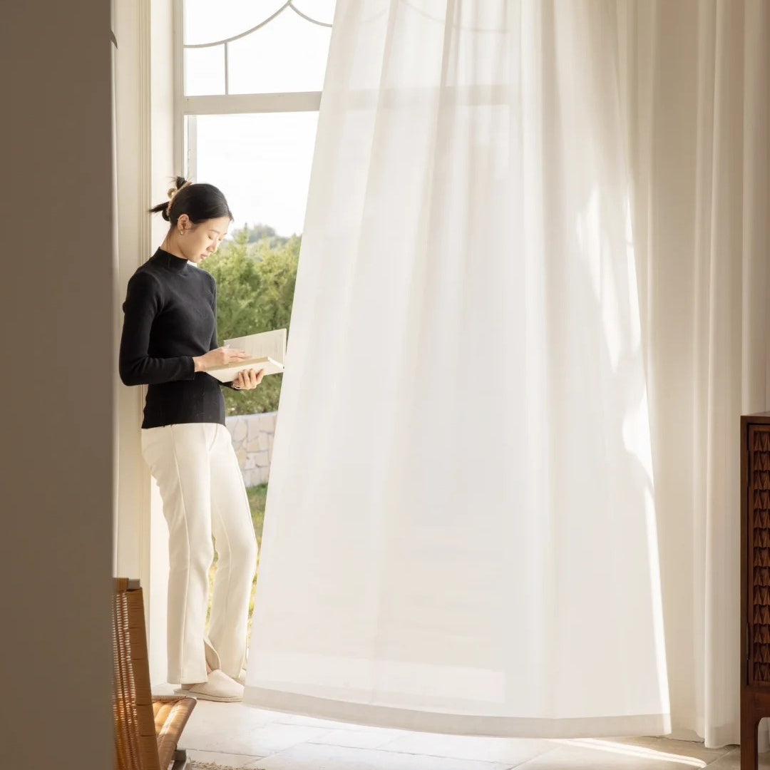 MS-07 King Light-Filtering & Non-See-Through Sheer Curtain