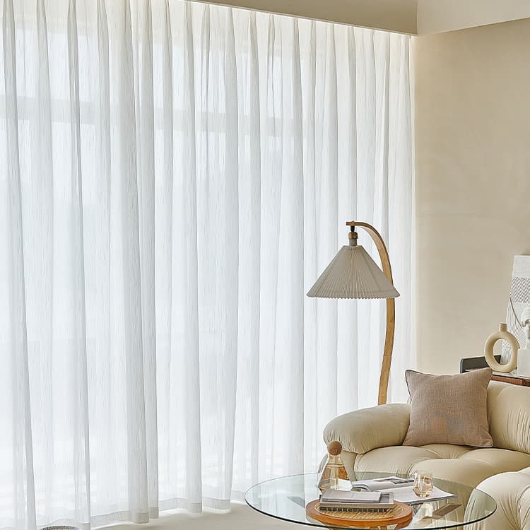 Meteor Shower Vertical Striped Texture Sheer Curtains