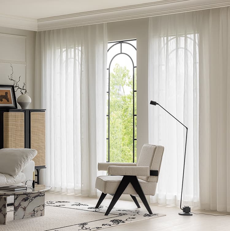 Galaxy Sparkle Embossed Jacquard Sheer Curtains