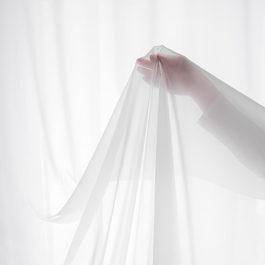 MS-05 Chiffon Flowy White Sheer Curtains