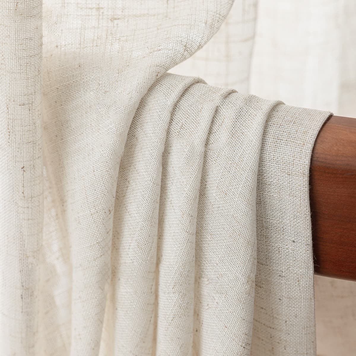 Linen Sheer Curtains Japanese Natural Wood & Boho Style
