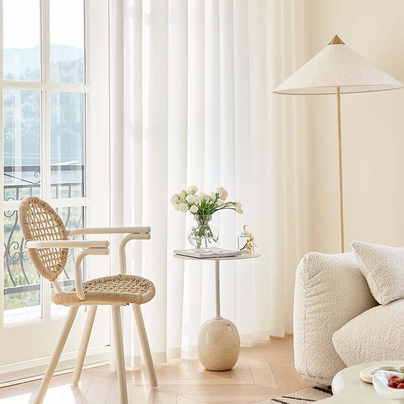 Crown Ginkgo Leaf Jacquard Sheer Curtains