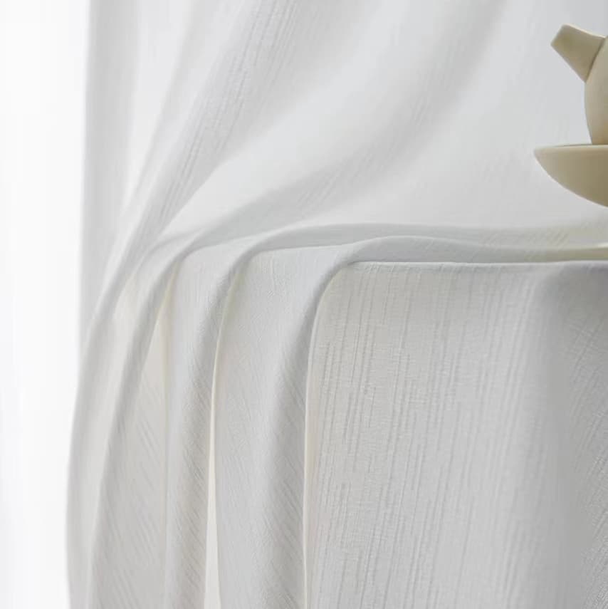 M-1  Vertical Striped Texture Sheer Curtains