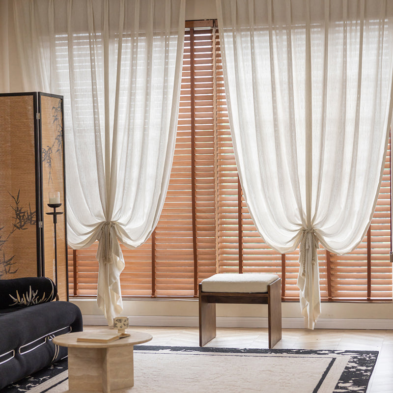 Linen Curtains Light Filtering Curtains  for Living Room Drapes