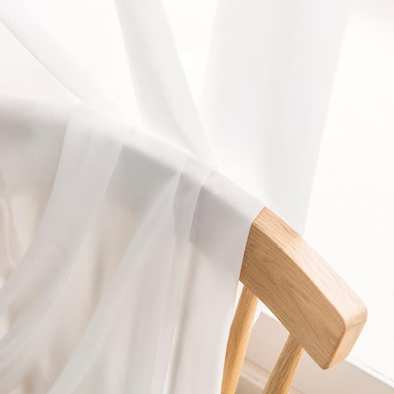 MS-05 Chiffon Flowy White Sheer Curtains