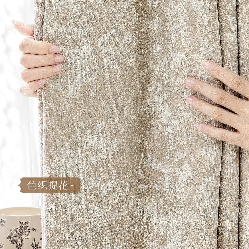Chenille Jacquard Blackout Curtains - Romantic Vintage Aesthetic with Soothing Floral Texture