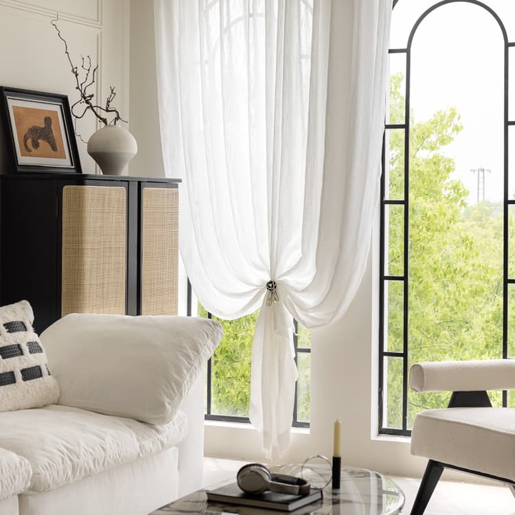Galaxy Sparkle Embossed Jacquard Sheer Curtains