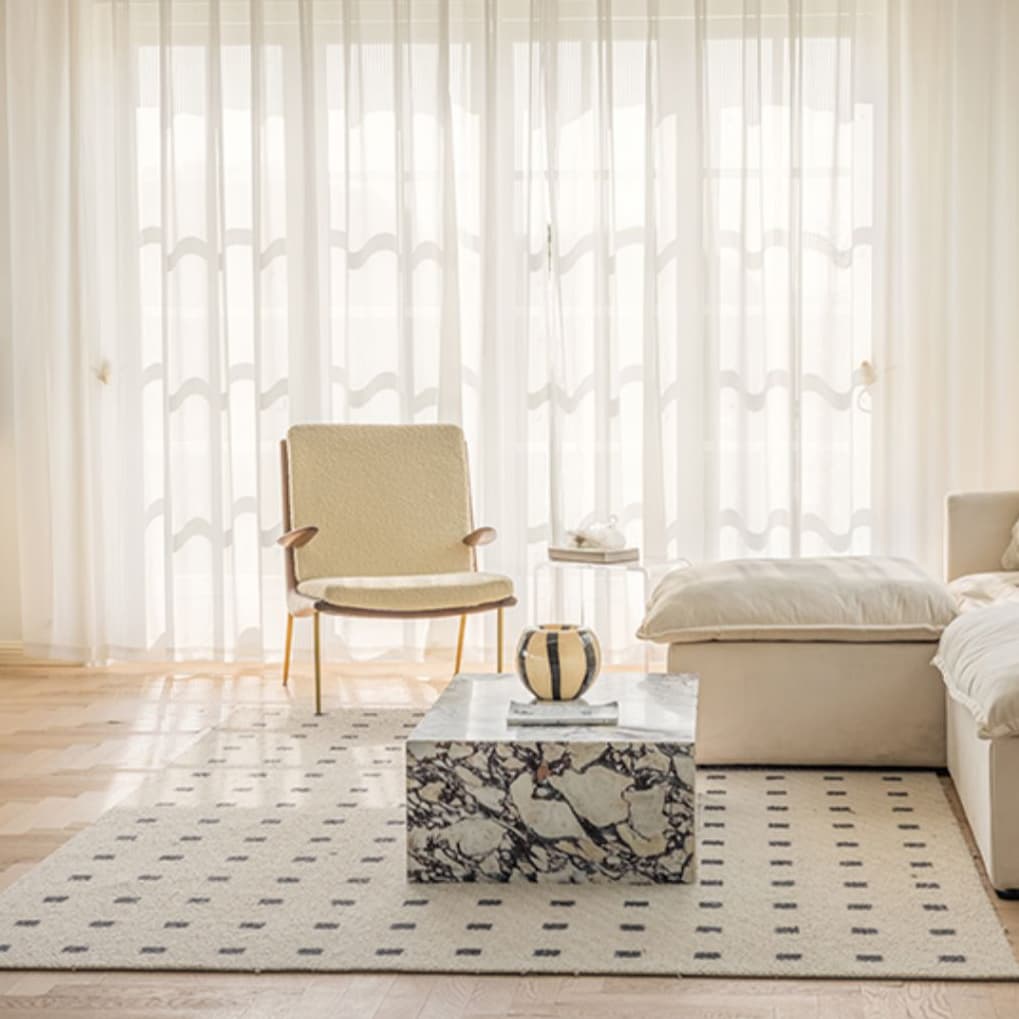 White Gauze Striped Texture Dreamy Sheer Curtains