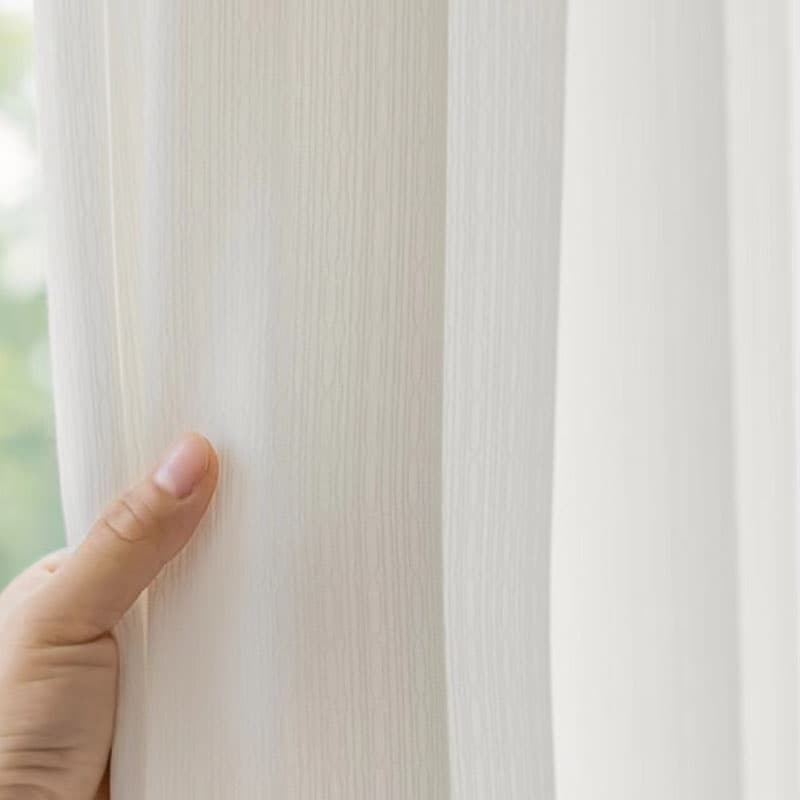 Bark Texture Micro Wrinkle Light Filtering Sheer Curtains Non-See-Through Privacy