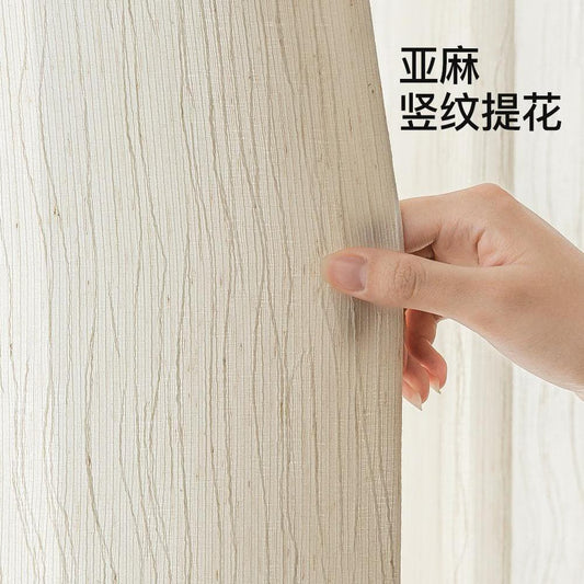 MS-17 Sheer Linen Curtains with Stripes